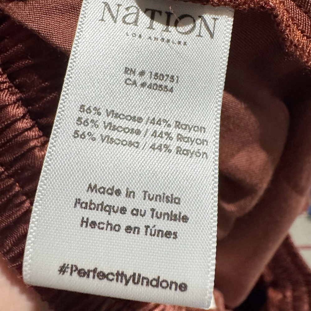 Nation Los Angels Women Medium Rust Copper Satin Cargo Jogger - Picture 4 of 5